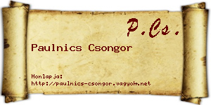 Paulnics Csongor névjegykártya